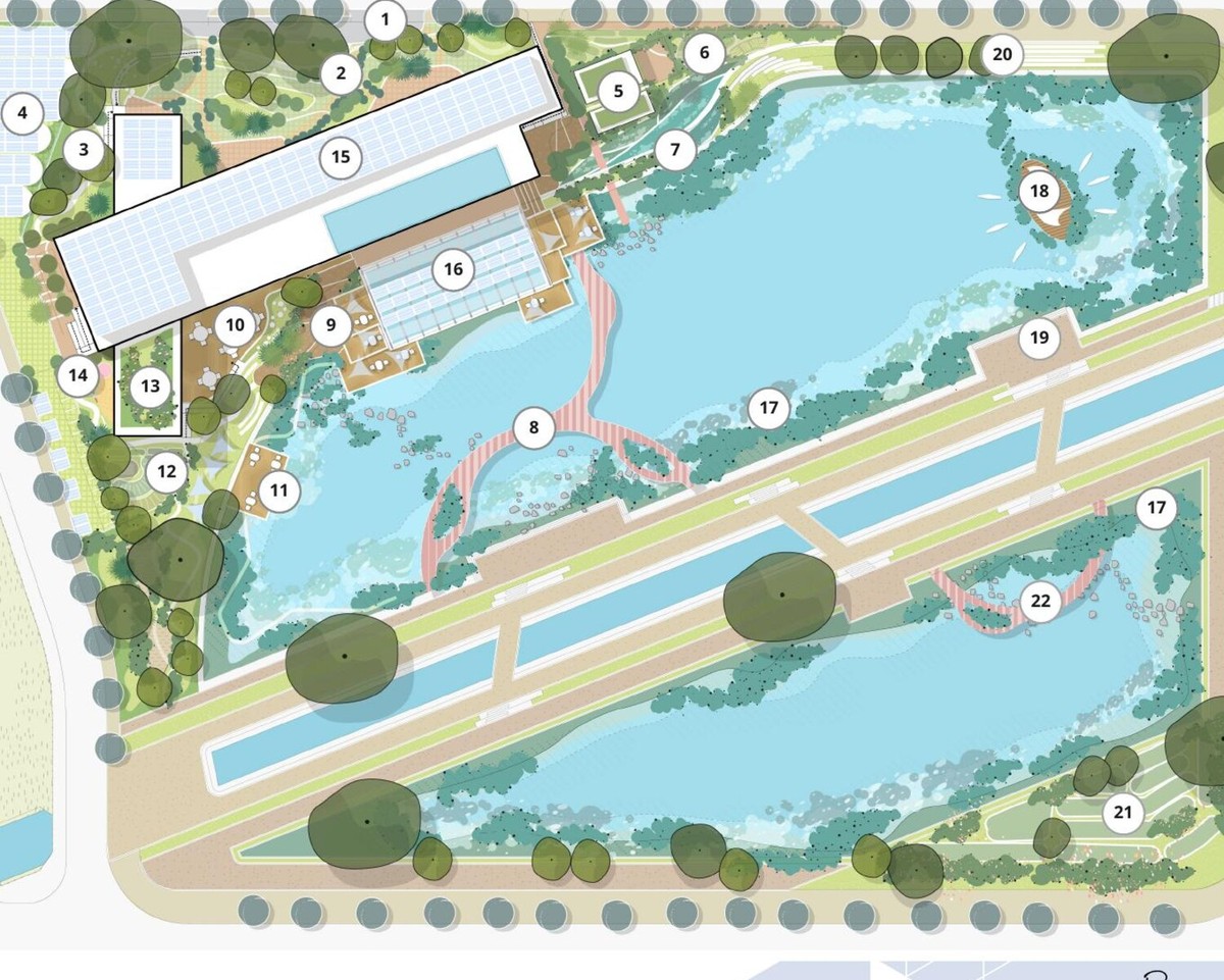 Pearl Vista: landscape plan with constructed wetland and water terraces